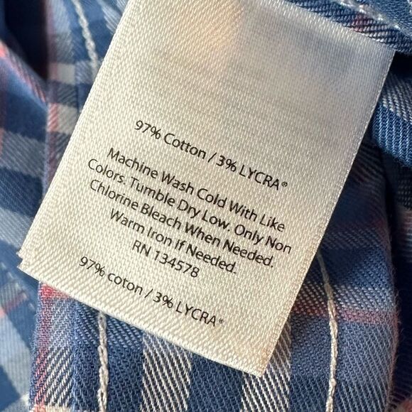 Vineyard Vines Slim Fit Tucker Shirt in Blue/White/Pink Plaid Size Small - Picture 5 of 6